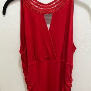 WHBM red choker sleeveless top